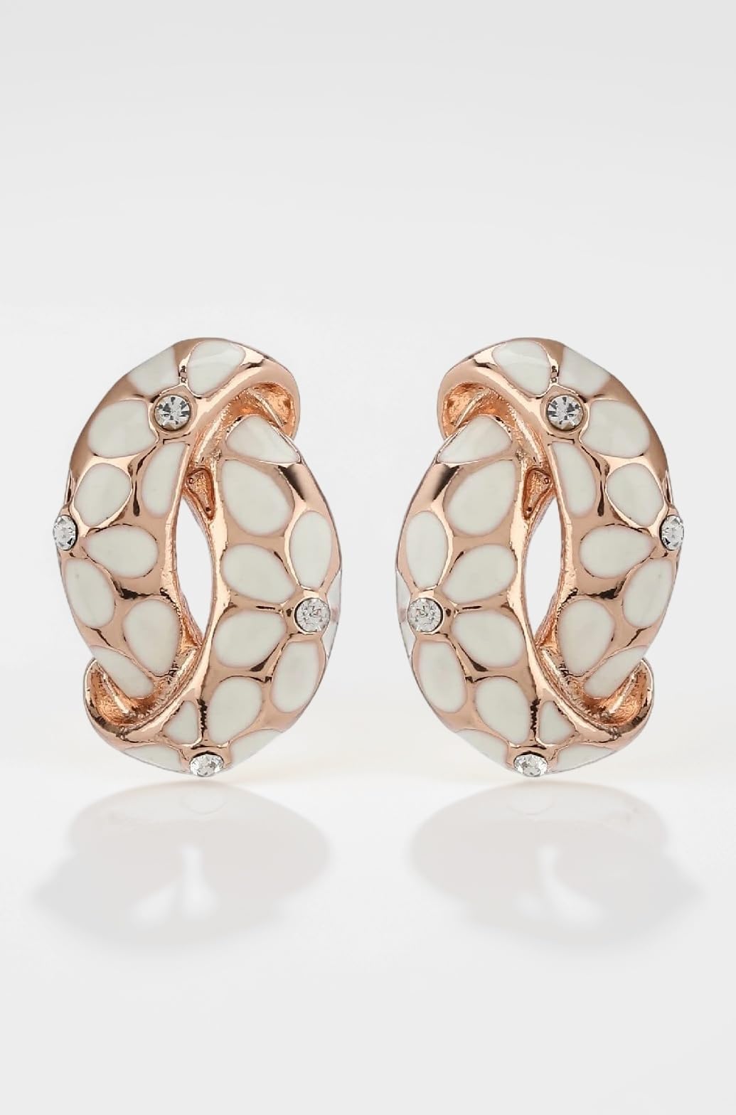 Estele 24 Kt Gold Plated Earrings With Green Coloured Flower Print For Women