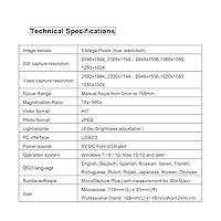 Vista 6 de Microscopio portátil de UM012C los 5M pixeles 300X 8 LED USB Digital