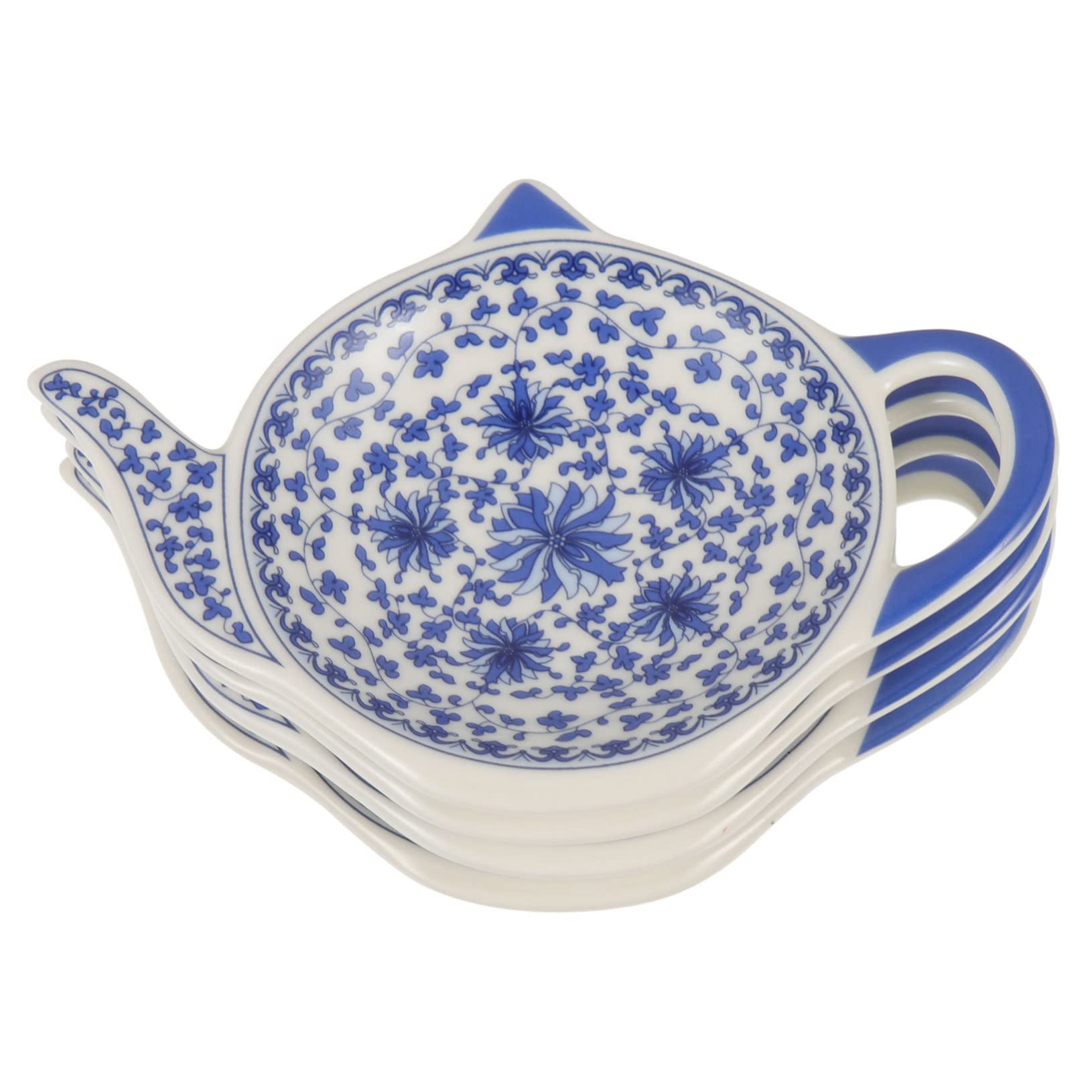 Gatuida Teapot Shaped Ceramic Tea Bag Saucer Tea Bag Holder Coaster for Sauce Dessert