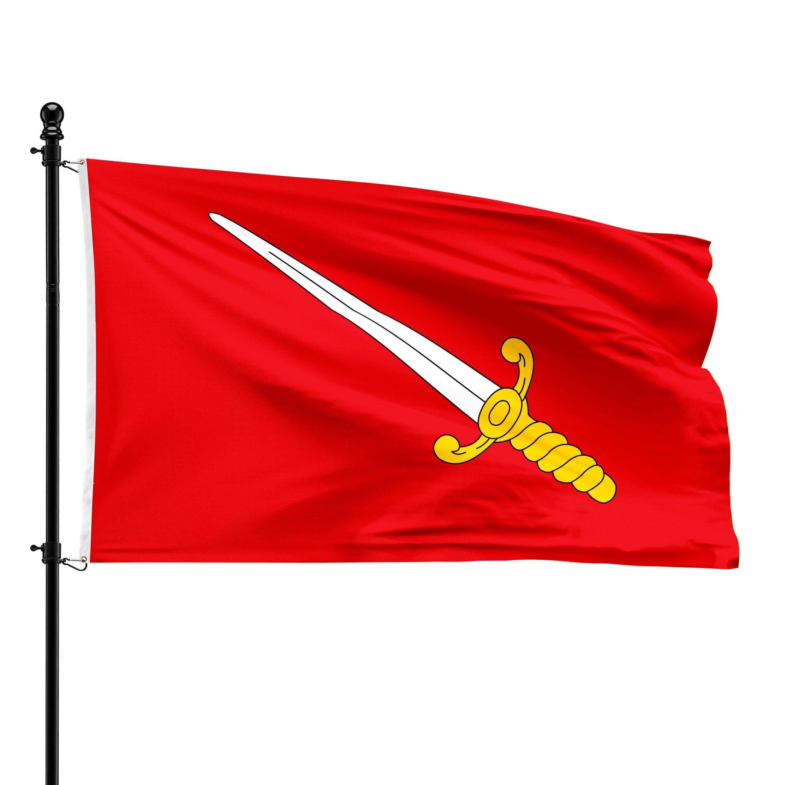 Drapeau de la municipalité de Chimay pavillon extérieur grand format 90x150
