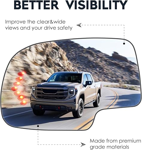 Miniatura 10 de Espejo calefactable eléctrico del lado derecho del pasajero con señal de flecha de giro para Cadillac Escalade ESV EXT Chevy Avalanche Silverado