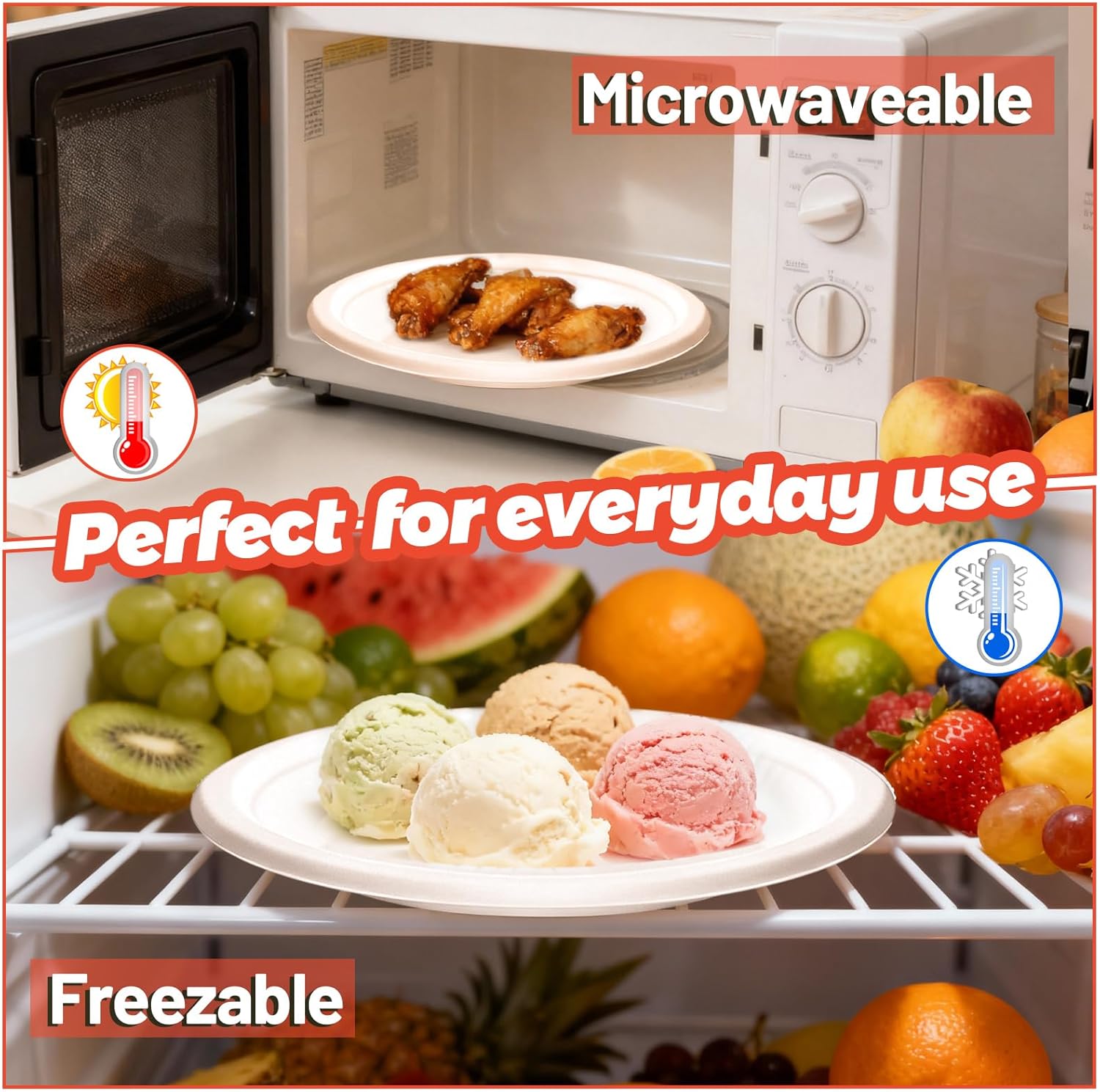 150 Pack 6 Inch Disposable Compostable Paper Plates, White Bagasse Biodegradable Dessert Plates Disposable, Small Appetizer Cake Dessert Plate for Snacks, Desserts, Party - Image 4