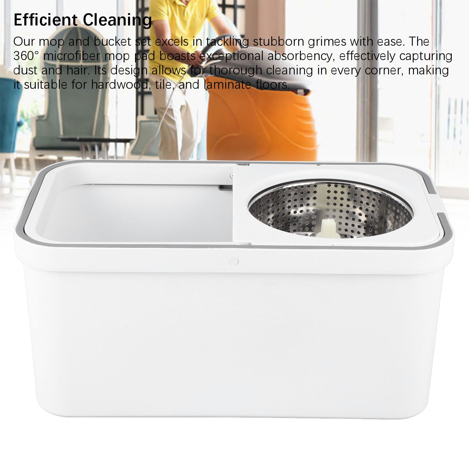 Haofy Cubo DE MOP Sping con Set DESCRIBA DE WRINGE 360 Grados Claza Giratoria Traño Microfibra Mapas Giratorios Piso Giratorios para Mopos