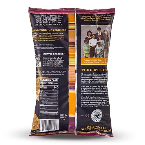 Miniatura 3 de Siete Chips de tortilla sin granos de nacho, bolsas de 5 onzas, paquete de 2