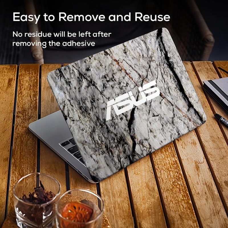 Image of Galaxsia Marble D6 Full Vinyl Laptop Skin /Sticker /Cover for 17 to 17.3 Inches Laptops Laminated-Removable-HD Quality Compatible for Hp-Dell-Sony-Lenovo-Asus etc.(16.5x11 Inches)