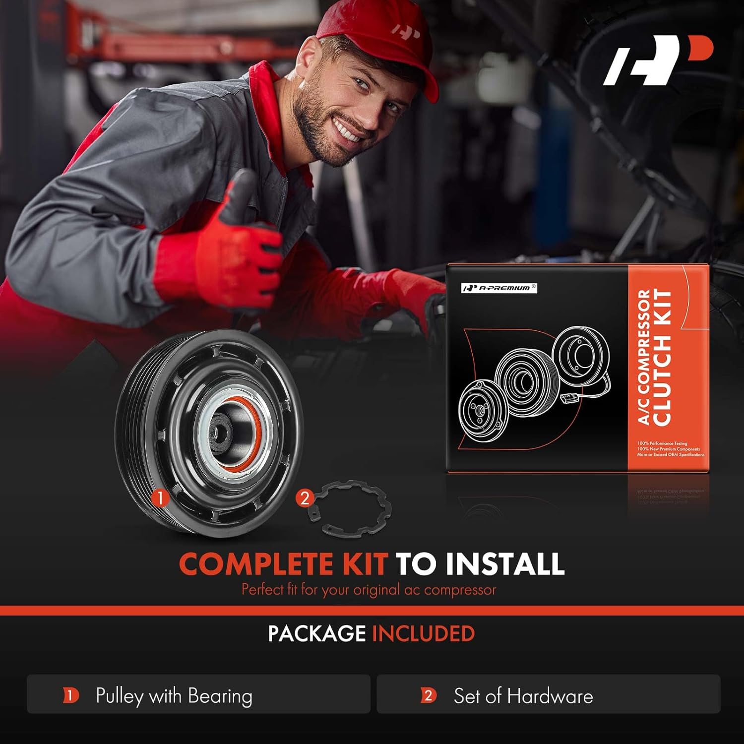 A-Premium Air Conditioner AC Compressor Clutch Kit Compatible with Hyundai Sonata 2015-2017 2.0L 2.4L, Sonata 2018 2.4L