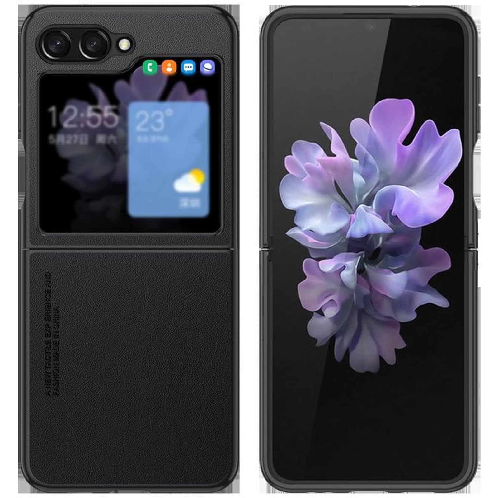 EKSED Custodia per Samsung Galaxy Z Flip 5, Premium Pelle Slim Fit Protettiva Antiurto AntiGraffio Cover Telefono Anti Impronte Digitali