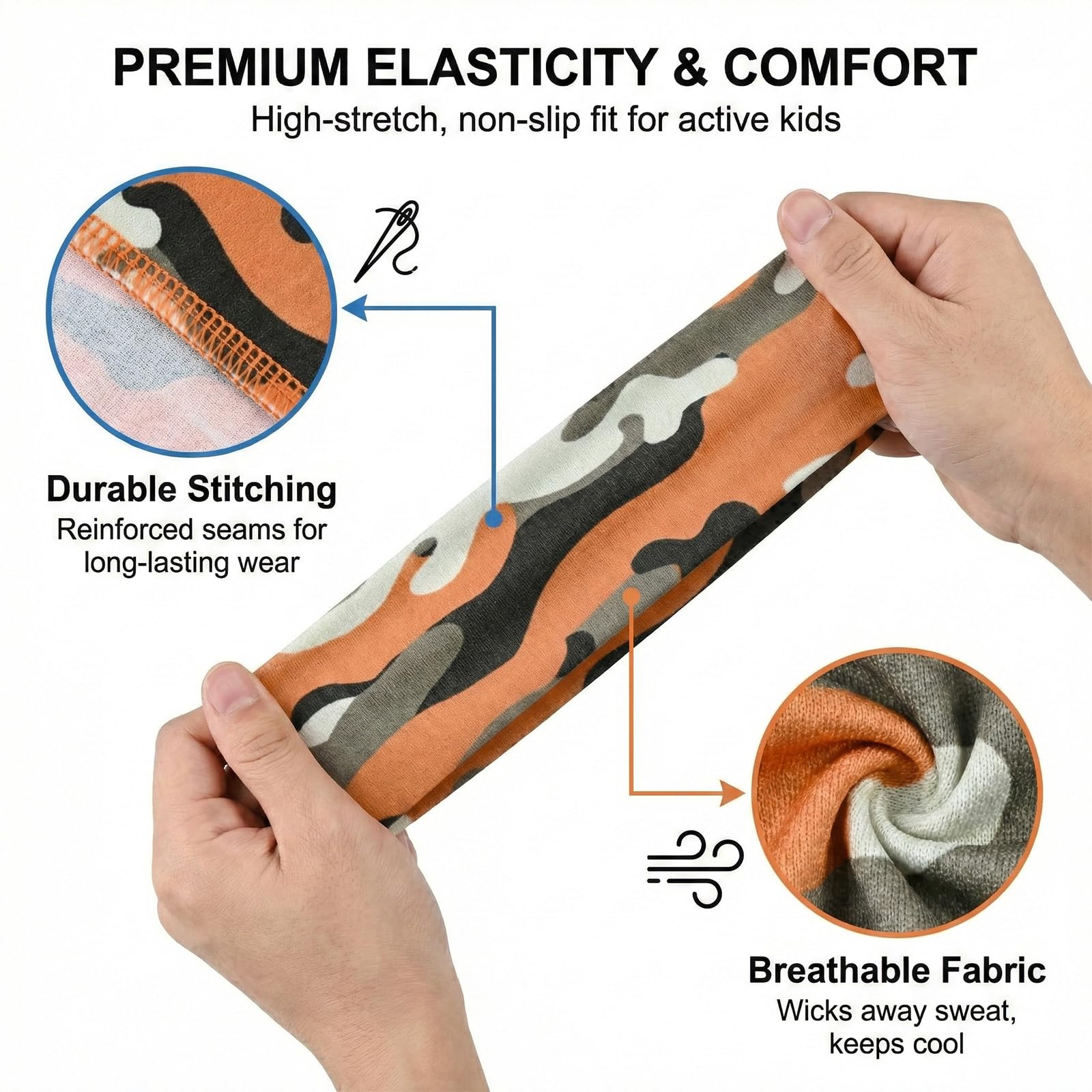 4 fasce sportive per bambini e ragazzi,traspiranti fascia elastica per il sudore,per Corsa, Ciclismo,Allenamento,Calcio