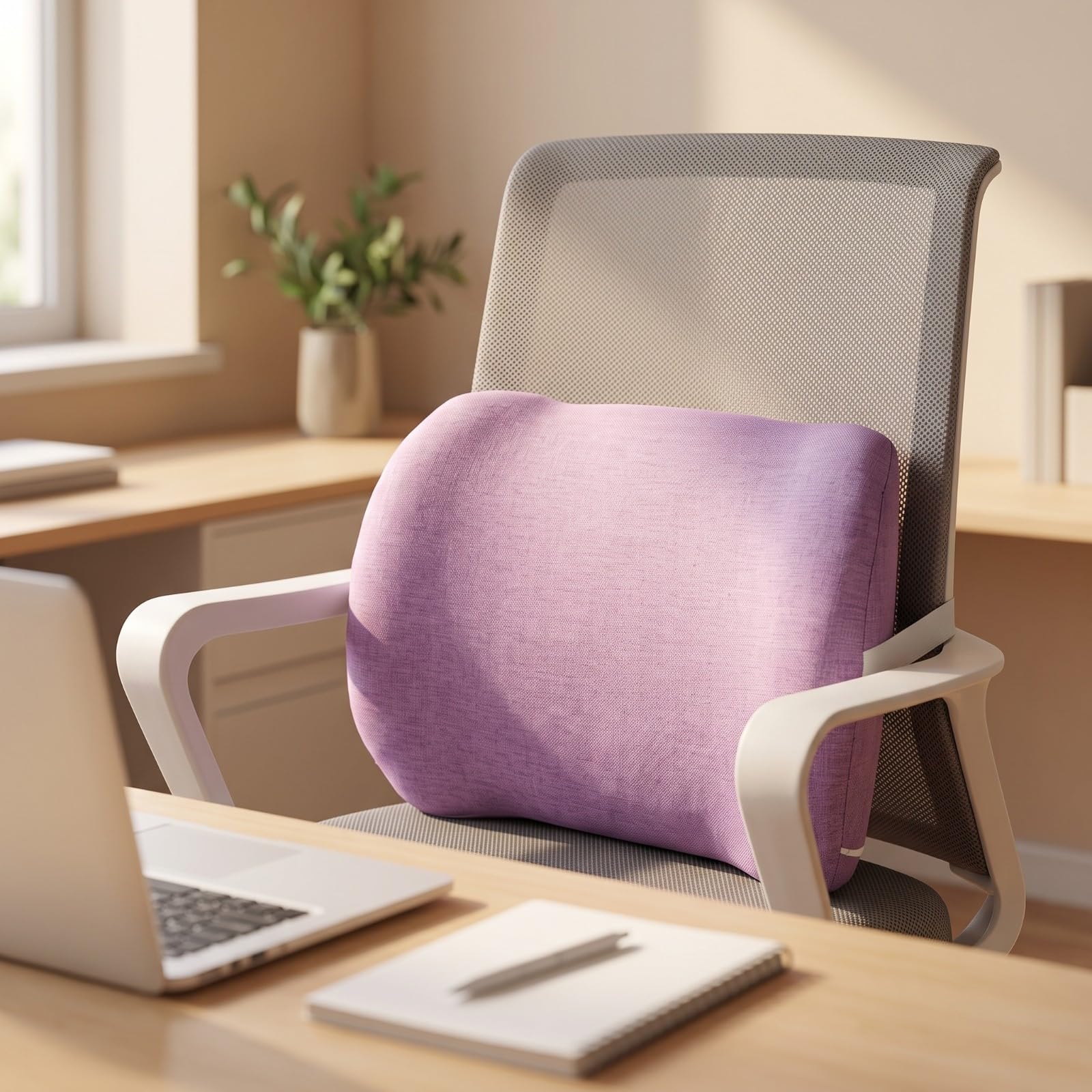 Qianly Cuscino per Sedia da Ufficio Traspirante, Viola