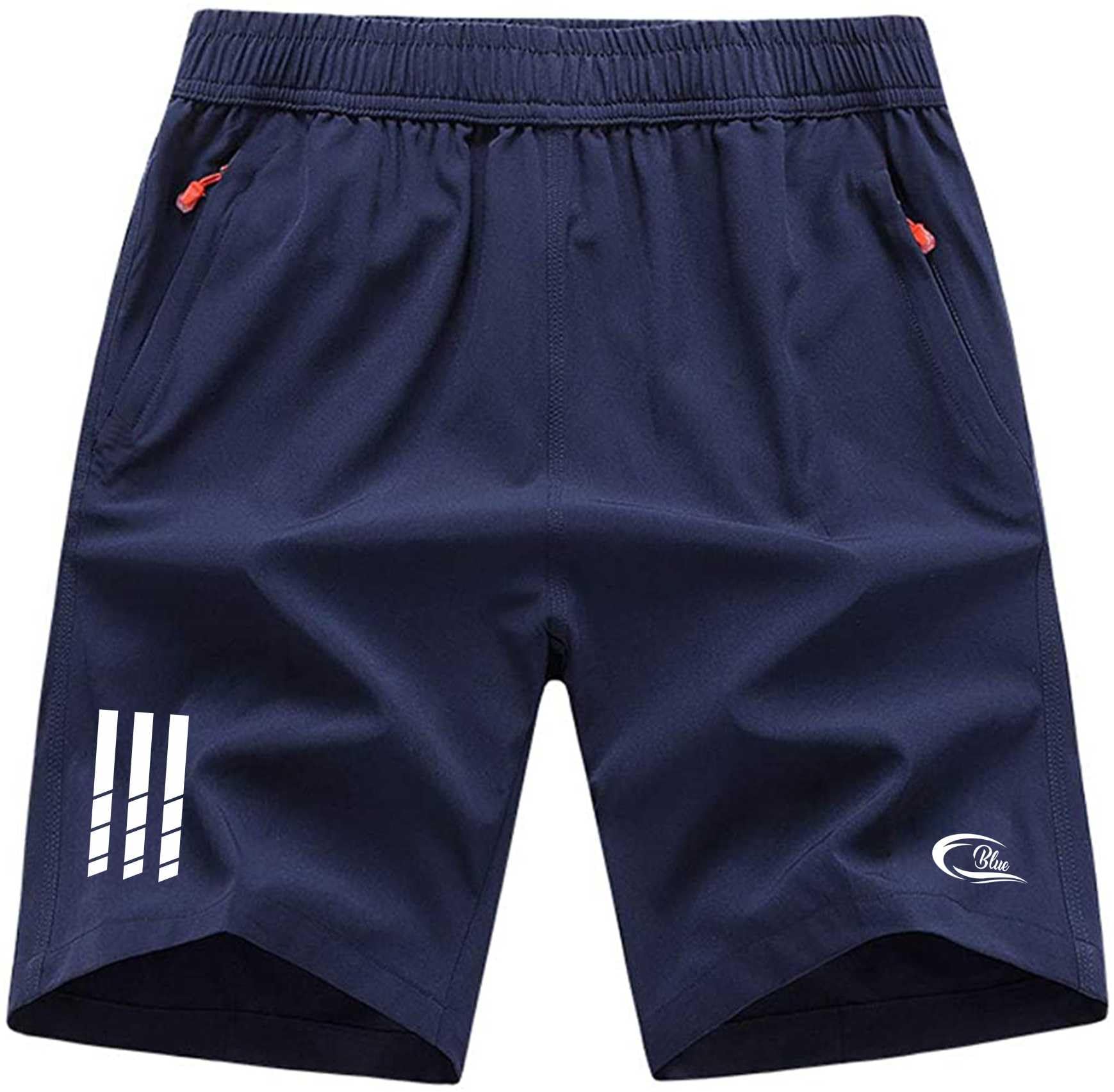 CBlue Men's Outdoor Quick Dry Lightweight Sports Shorts with 2 Zipper Pockets, Breathable Hiking Running Gym Workout Athletic Shorts