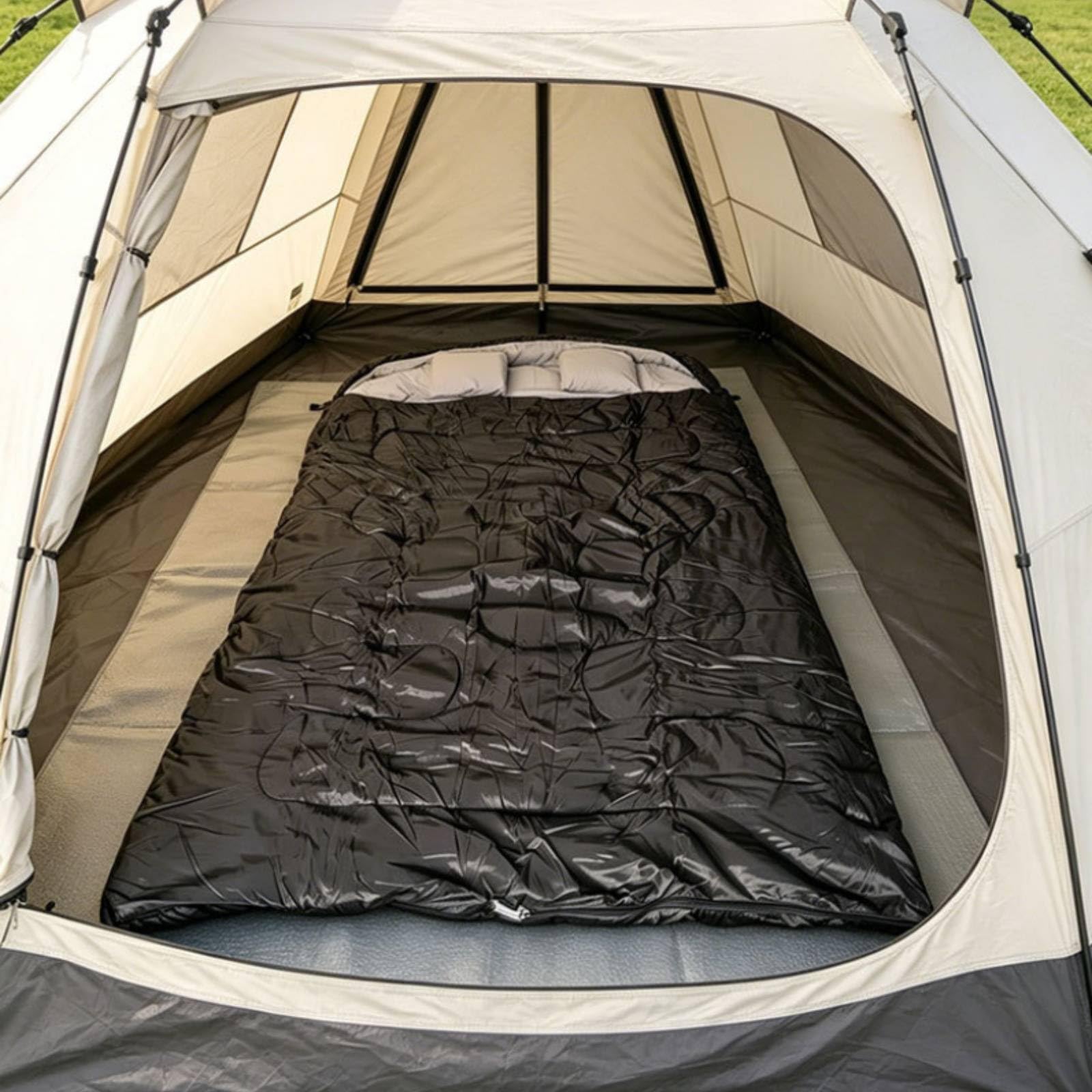 Saco Dormir Doble Amplio Saco Dormir con Capucha Extralargo para Camping, Senrismo