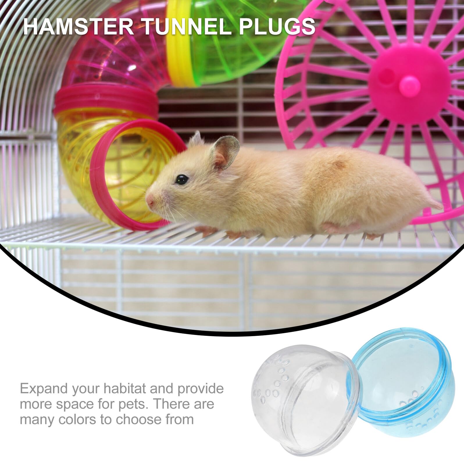 Alasum Tapones Externos para Túneles de Jaula de Hámster Color Aleatorio de Plástico Resistentes y Fáciles de Instalar 4 Piezas para Exteriores Jaula