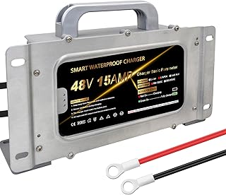 58.4V 15A Lithium Onboard Battery Charger for 48V (51.2V) 16S LiFePO4 Battery, IP67 Waterproof Smart Charger for Golf Cart RV Truck Boat Home