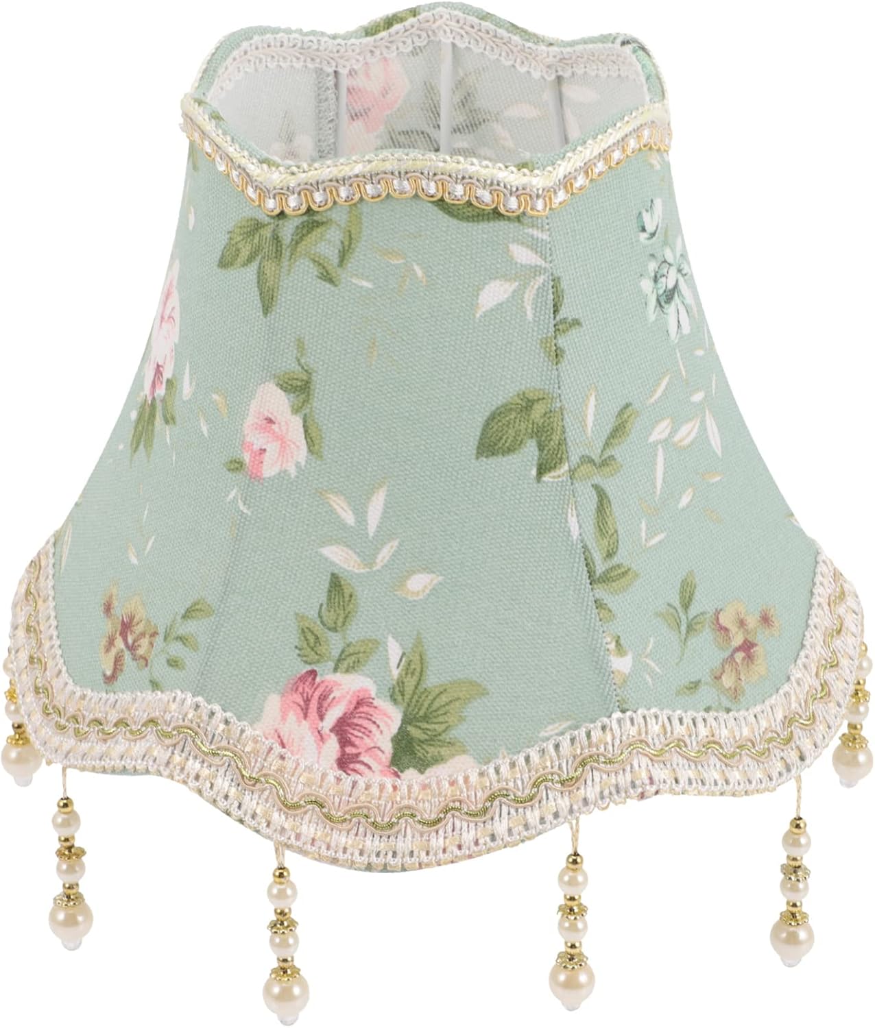 Lurrose Victorian Lamp Shade with Beads Jeweled Fancy Lamp Shades Bell