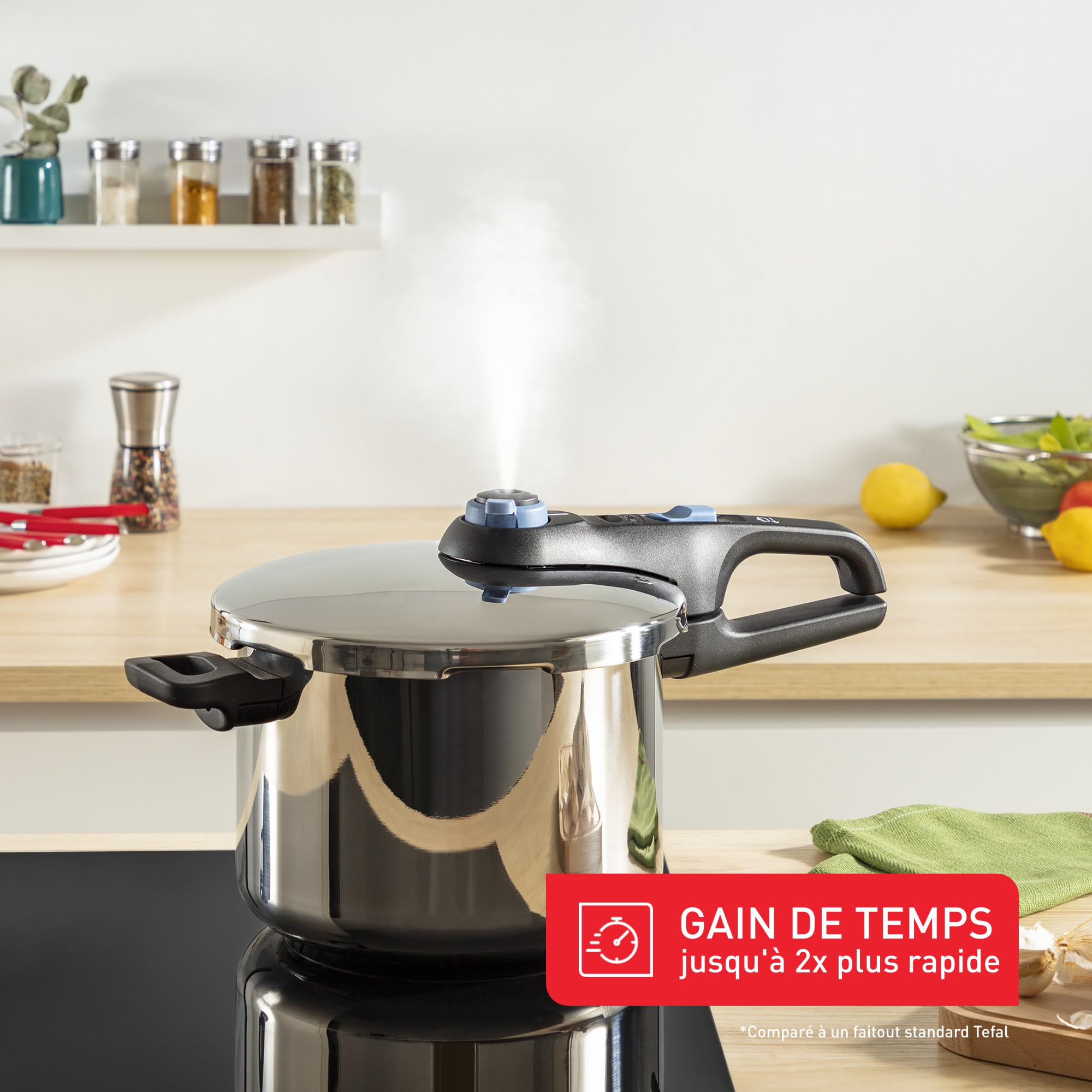 Tefal Secure Trendy Cocotte-minute 2 cuves 4et 6L, Cuisson rapide, 2 programmes, Sûr, Compatible induction P2584301