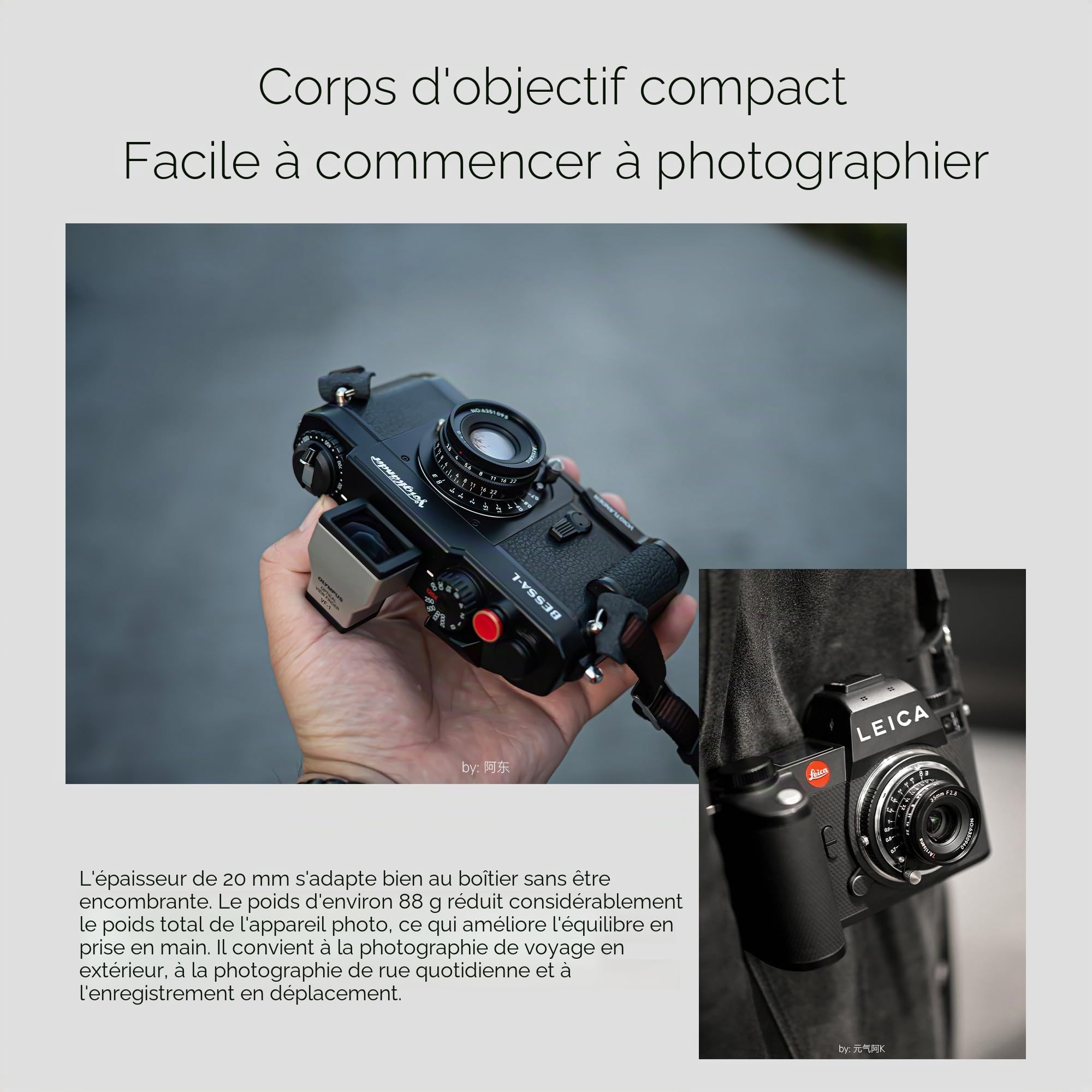 7artisans M35mm F2.8 Objectif Plein Format Manuel – Compatible avec Les appareils Photo à Monture Leica M tels Que Leica M240, M3, M6, M7, M8, M9, M9p et M10