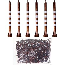 Bamboo Golf Tees 200 Pack 2-3/4 & 3-1/4 inch Length | 4 Line Marking Natrual Biodegradable Bamboo Golf Tees, Sturdy and Stable Golf Tees