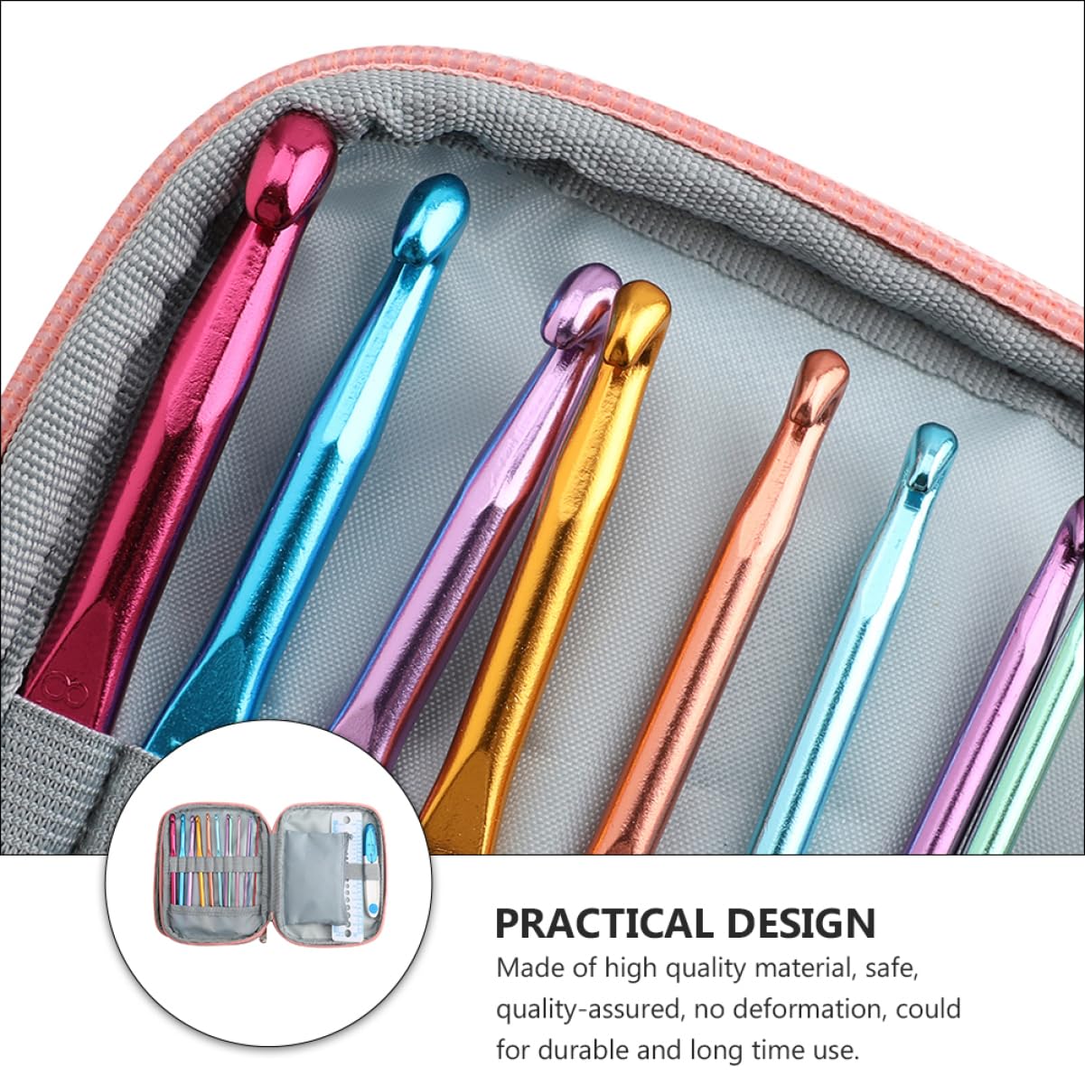 NUOBESTY Kit De Ganchillos Crochet 20 Agujas De Diferentes Tamaños Herramientas Para Tejer