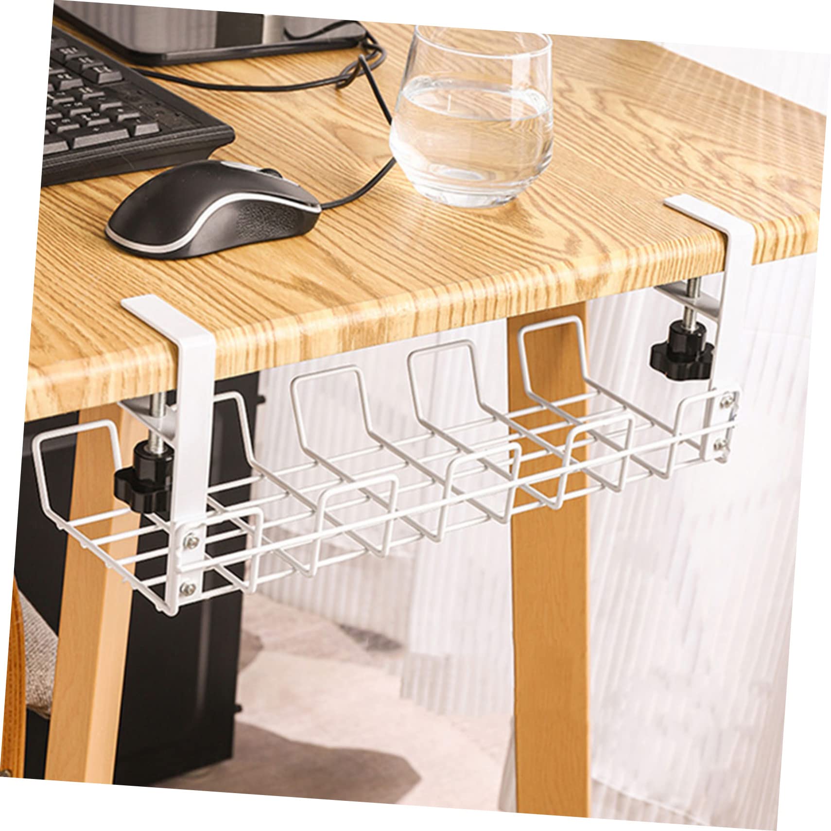 Support pour Multiprises en Acier Carbone Blanc Rack de Gestion des Câbles sous Bureau pour Organiser Câbles Électriques et Informatiques en Chambre ou Bureau Couleur Aléatoire