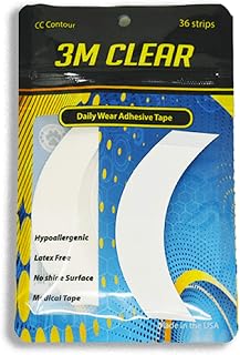 3M 1522 Die-Cut CC Contour.Daily Wear Wig Adhesive,36 Strips Latex Free,Clear Medical Tape