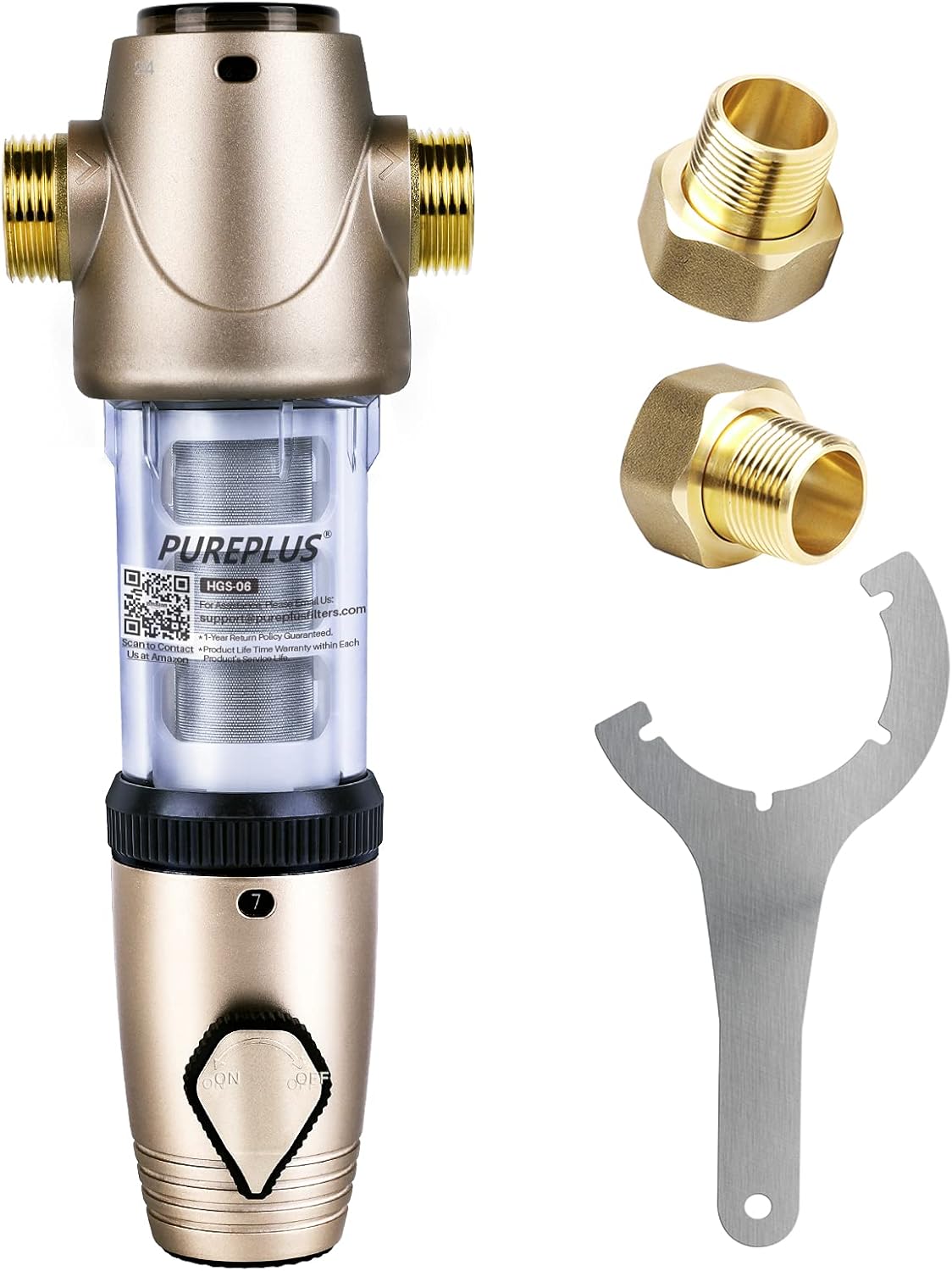 Buy PUREPLUS Backwash Whole House Spin Down Sediment Water Filter With