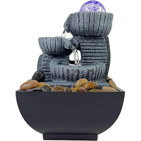Mesmerizing 3-Tiered Tabletop Fountain: Tranquility for Your Bedroom