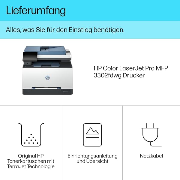 HP Color LaserJet Pro MFP 3302fdwg Multifunktions-Farblaserdrucker, Fax, Automatischer beidseitiger Druck, Touchscreen, Wi-Fi, Ethernet, USB, Wolf Pro Security - 4