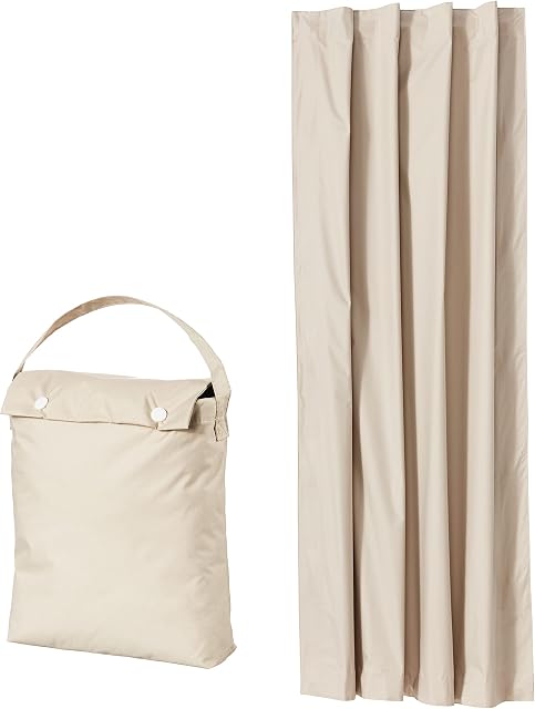 Amazon Basics Portable Travel Window Blackout Curtain Shades with Suction Cups - Beige, 1-Pack