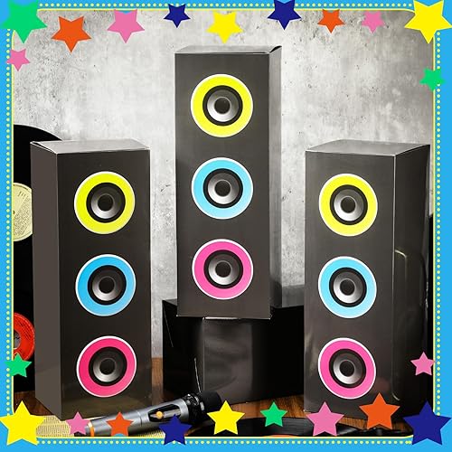 Miniatura 3 de 4 piezas de decoraciones de fiesta de los años 80 y 90, recuerdos de fiesta de hip hop, de 16.5 x 5.9 x 5.9 pulgadas, cajas grandes de papel para