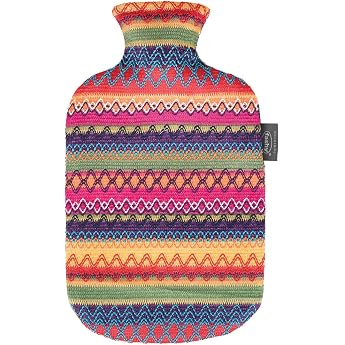 Fashy Hot Water Bottle with Cover Peru-Design Pink/ Brown 2 L