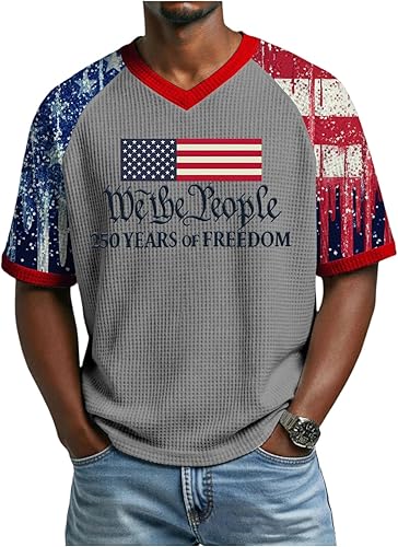 SUBPUHKR 4th of July Shirts for Men,Men's Patriotic 250Th Anniversary 250 Years 