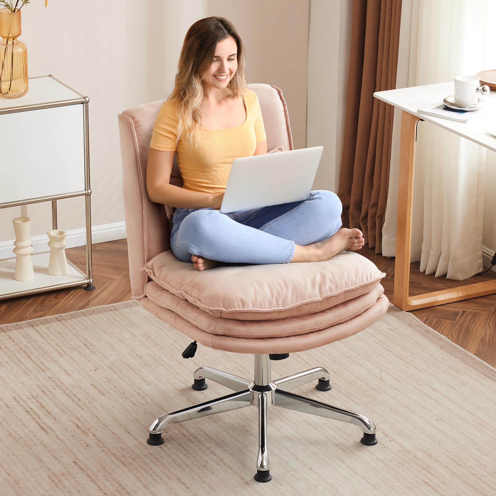 Amazon.com: VINGLI Cloud Criss Cross Legged Home Office Desk Chair