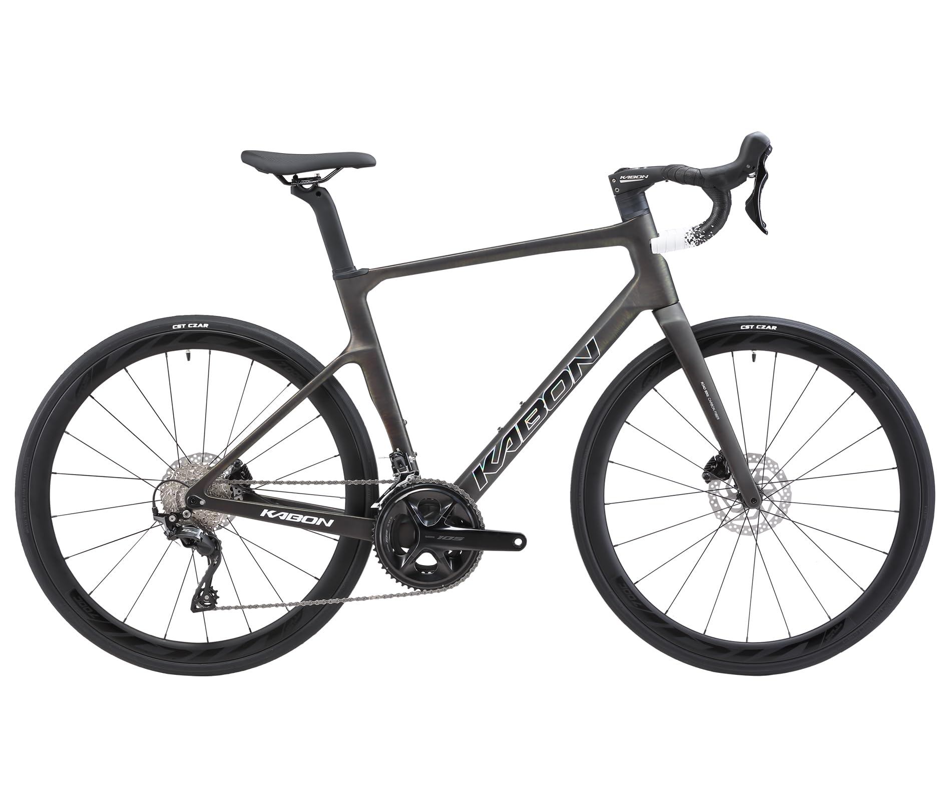 KABON Carbon-Rennrad, leichtes Vollcarbon-Rennrad mit Shimano 105 R7120 24-Gang-Gruppensatz und hydraulischer Scheibenbremse Rennrad für Erwachsene