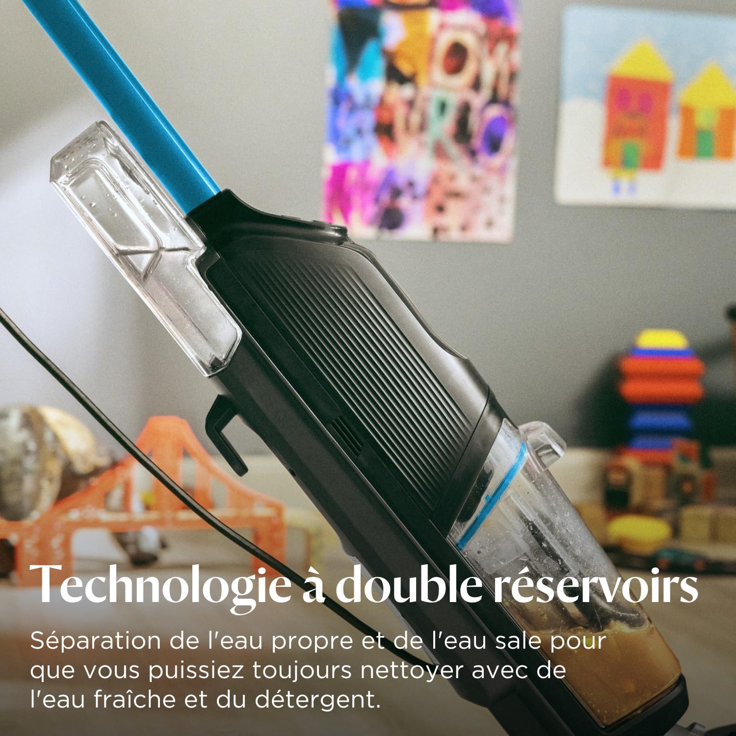 BISSELL CrossWave HF2, Aspirateur Balai Laveur à Câble, Aspire & Lave en Même Temps, Nettoyeur Eau et Poussière Léger & Puissant, Aspirateur Balai Sec et Humide, Seulement pour Sols Durs, 3845N