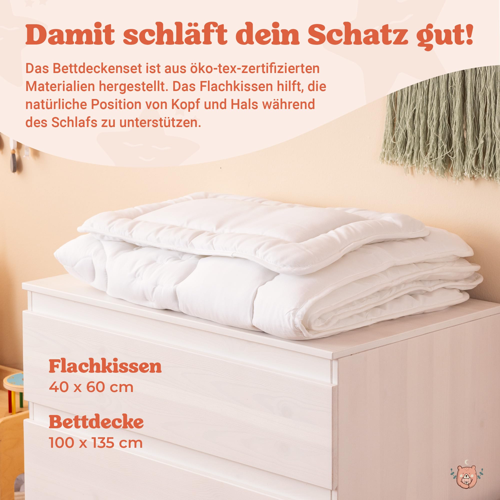 Julido Baby Bettdecke Und Kissen Set 100x135 Cm + 40x60 Cm
