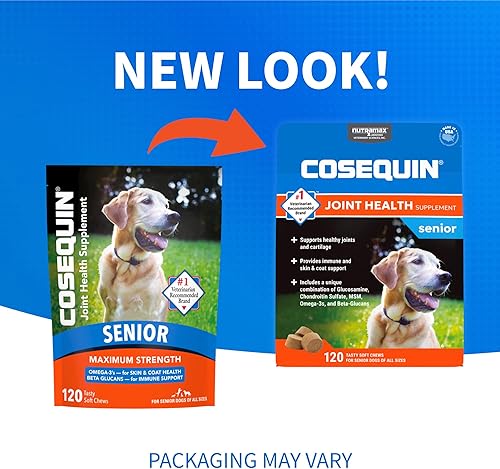Miniatura 2 de Nutramax Cosequin para perros mayores - Suplemento para la salud de las articulaciones, contiene glucosamina, condroitina, MSM, Omega-3 y