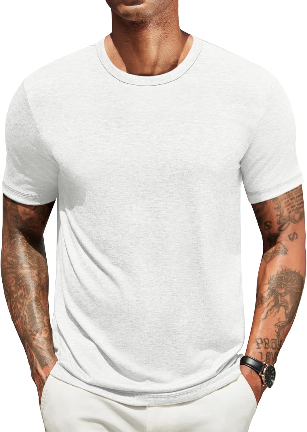 COOFANDY Men's T Shirts Short Sleeve Soft Crew Neck Lightweight Tee Shirts Casual Summer Basic Tops