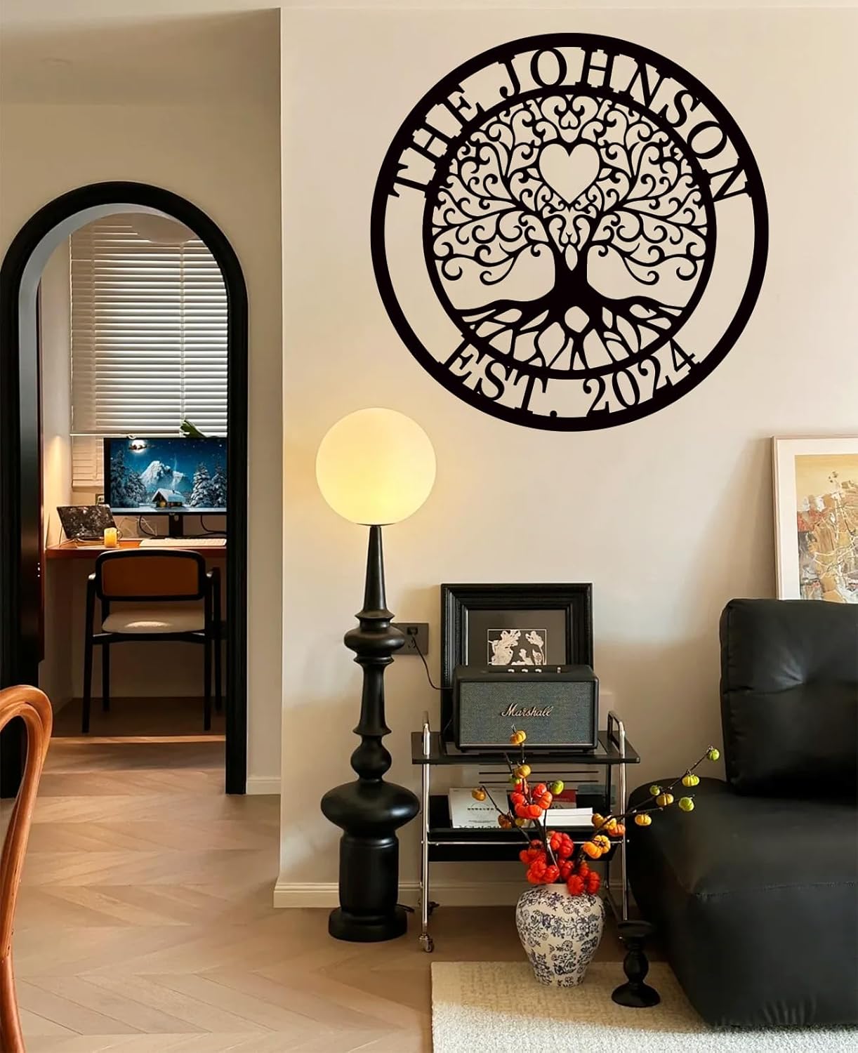 Custom Name Metal Tree of Life Wall Art, Personalized Family Wall Plaque Tree of Life, Outdoor Large Family Tree Metal Wall Decor, Last Name Sign for Couple