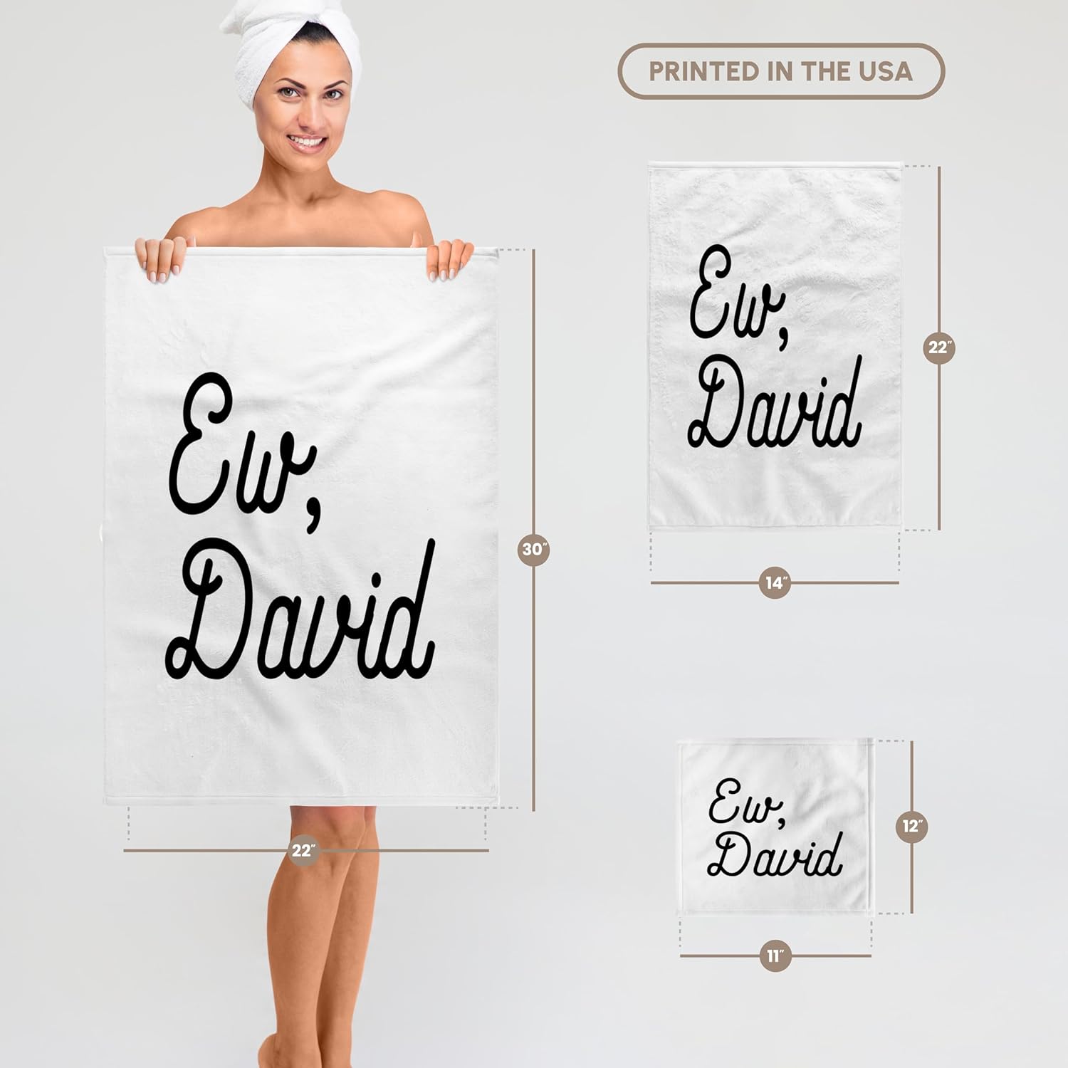 3dRose Ew David 22x30 Bath Hand Pool Towel