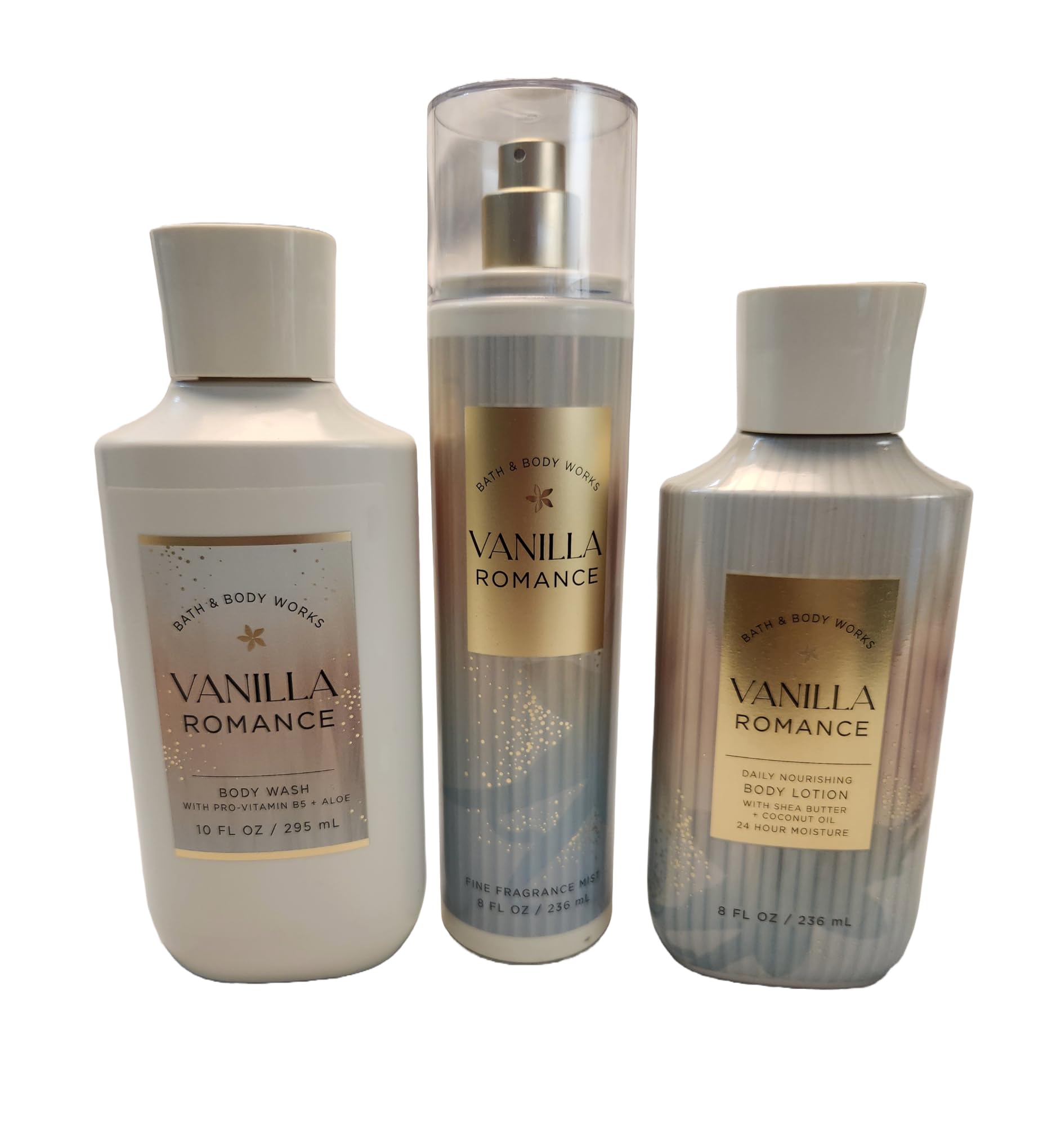Bath and Body Body Care Sets - MIST, LOTION & SHOWER GEL - FULL SIZE Gift BUNDLE Set (VANILLA ROMANCE)