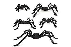 5 Pack Realistic Fake Spiders Halloween Decoration