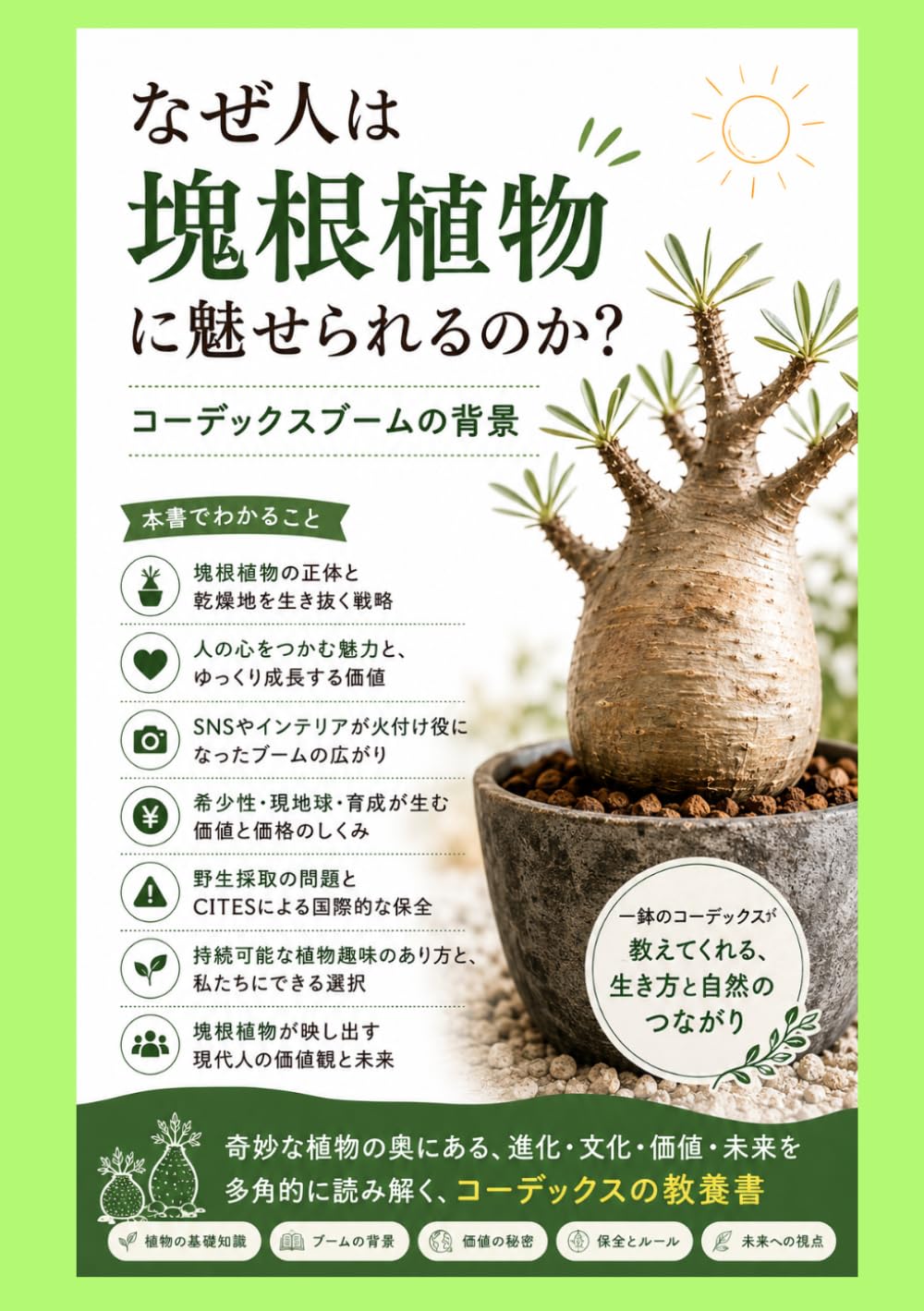 なぜ人は塊根植物に魅せられるのか？：コーデックスブームの背景: 野生採取の問題とCITESによる国際的な保全 (やさしい園芸（多肉植物）)