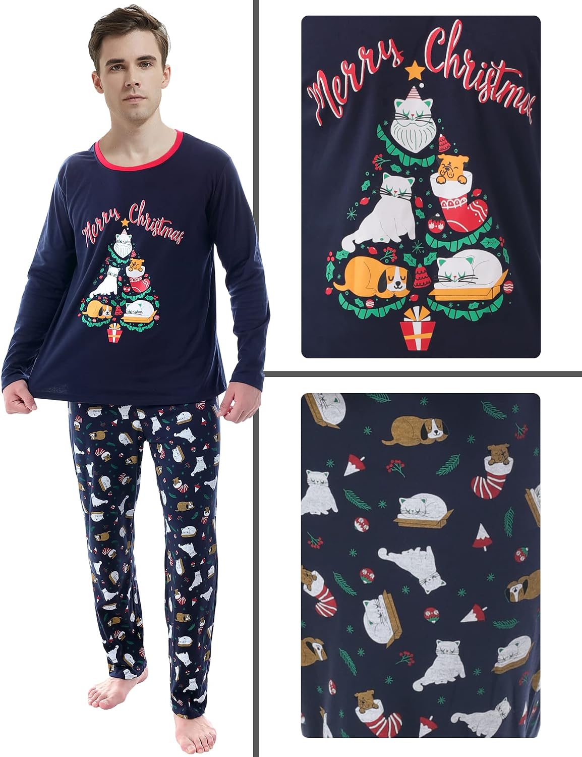 Hupohoi Family Matching Pajama Sets Cute Christmas Tree Sleepwear Snowman Holiday PJS for Couples and Kids