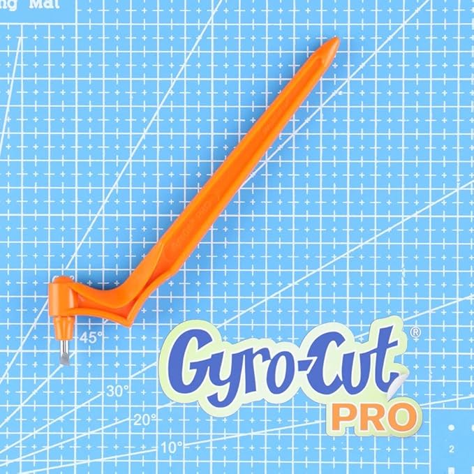 Gyro-Cut® PRO Tool | Latest Version from Crafty Brands | Can be Fitted will 3 types of Blades | Papercraft and Stencil making made smooth (Gyro-Cut Pro w 45 Degree Deep Cut Blade)