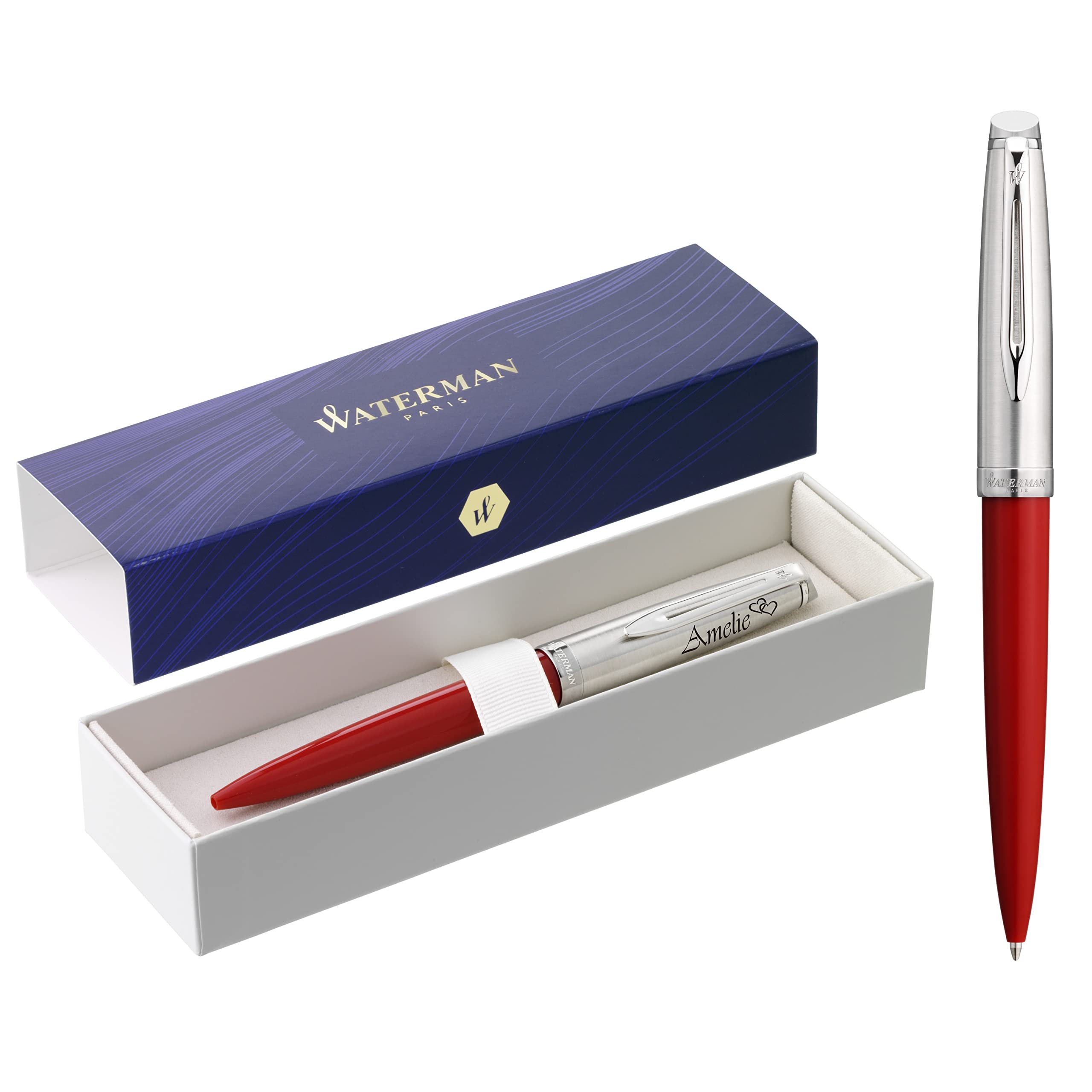 Stylo-plume Waterman Emblèmes 2.0 Bleu Foncé - Gravure Personnalisable, Rechargeable