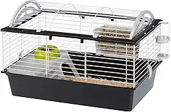 Ferplast Casita 80, Gaiola para Coelhos, com Acessórios Ferplast para Roedores e outros animais pequenos, Pequeno, Variado