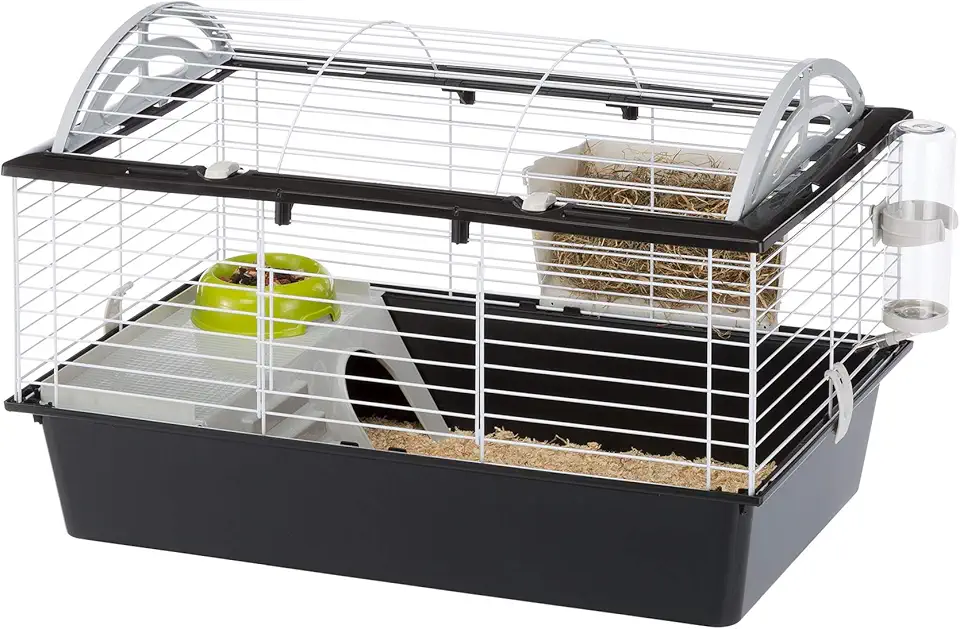 Ferplast Casita 80, Gaiola para Coelhos, com Acessórios Ferplast para Roedores e outros animais pequenos, Pequeno, Variado