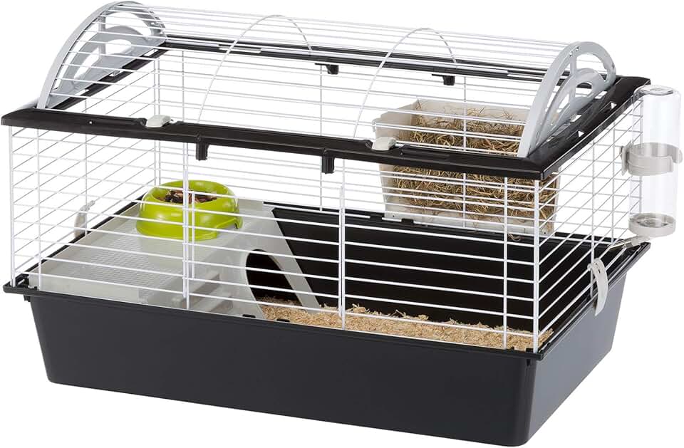 Ferplast Casita 80, Gaiola para Coelhos, com Acessórios Ferplast para Roedores e outros animais pequenos, Pequeno, Variado