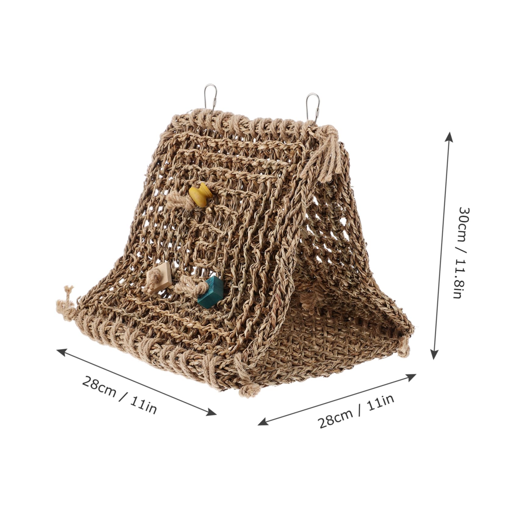 Rattan Papageienbett Nest mit Schnelltrocknendem Material und Hängendem Design Vogelschutz für Käfig Inklusive Zufälligem Zubehör für Vögel Zufälliger Stil