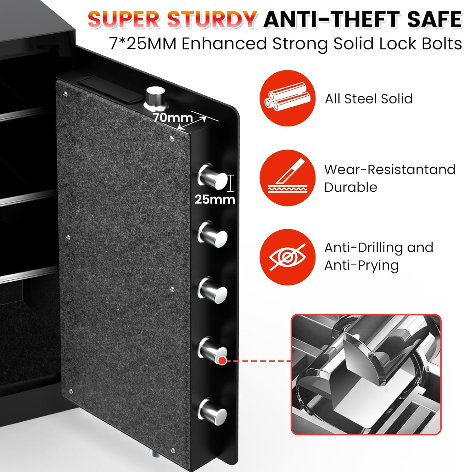 𝟑𝟓 𝑴𝒊𝒏𝒔 𝐅𝐢𝐫𝐞𝐩𝐫𝐨𝐨𝐟 Safe for Home,7.5 𝐂𝐮 𝐅𝐭 Extra Large Safe Box with Digital Keypad, Heavy Duty Fire Resistant Safe for Documents, Cash, Jewelry & Valuables